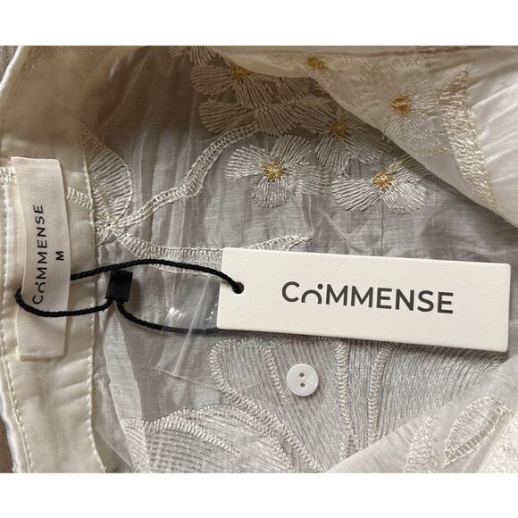 Commense Semi-Sheer Floral Shorts Set White Women’s Size M - Picture 9 of 14